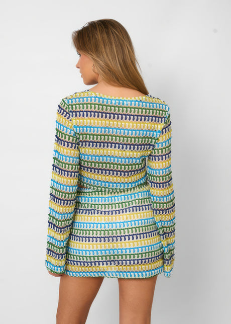 Strikket Sæt med Kort Top & Nederdel | Blød & Farverig | Trendy Design
