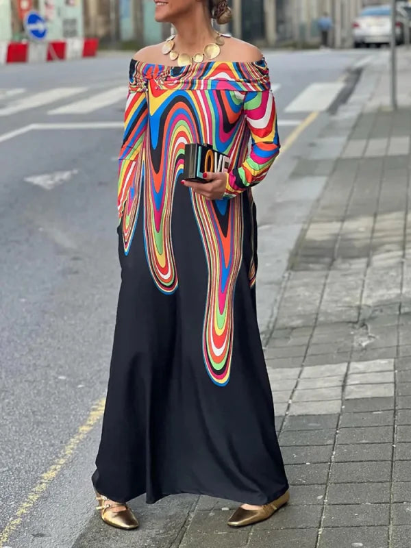 Elegant kjole med farveprint - Marysa