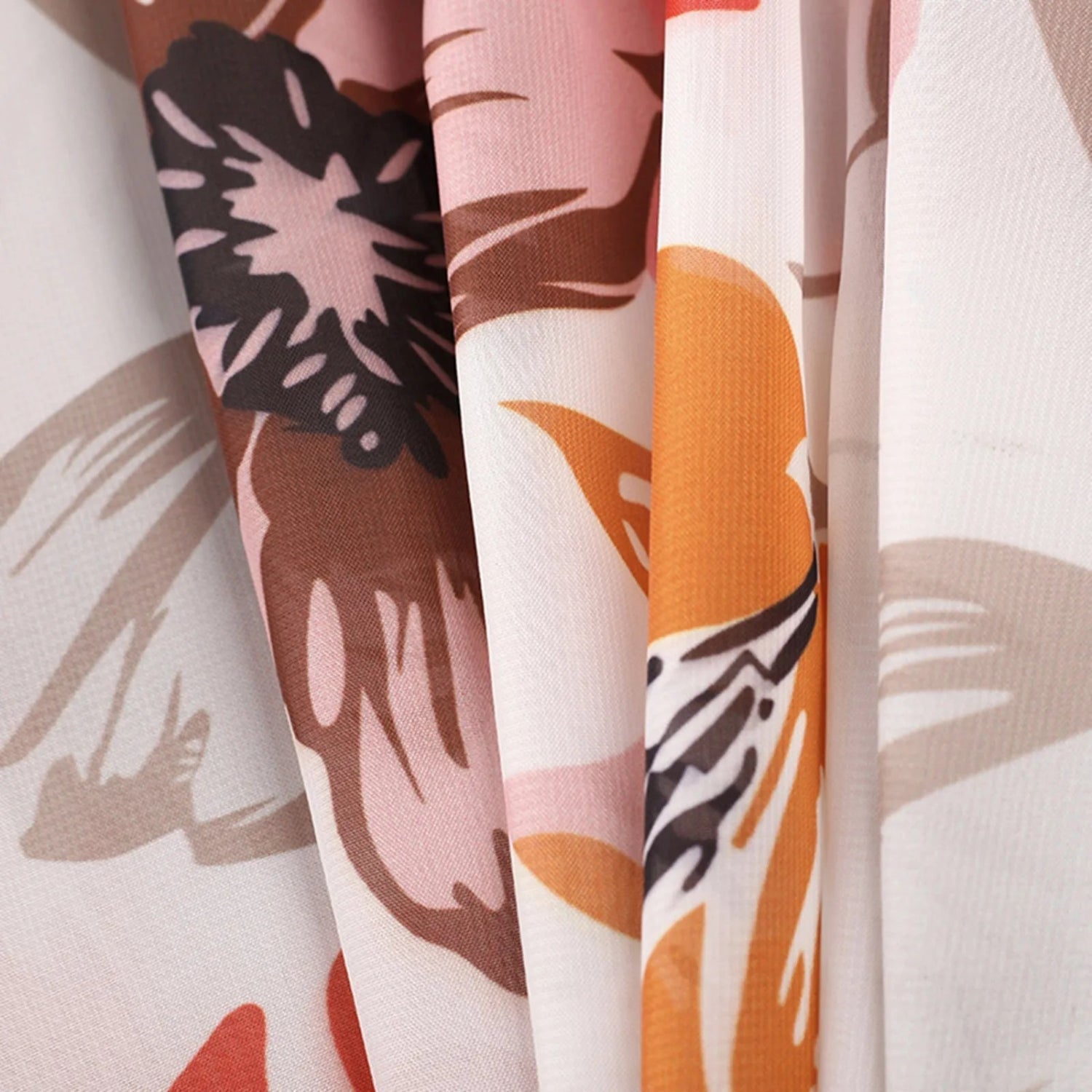 MODA orange blomsterprint åndbar kimono