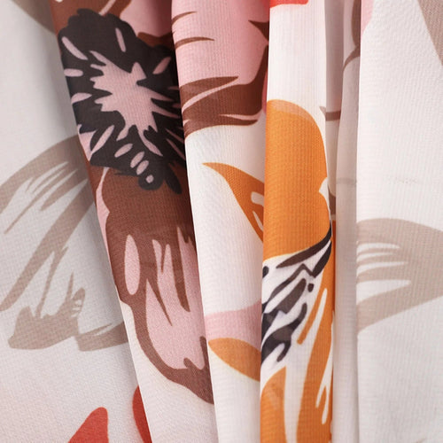 MODA orange blomsterprint åndbar kimono