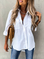 Hvid skjorte med knapper - Iria