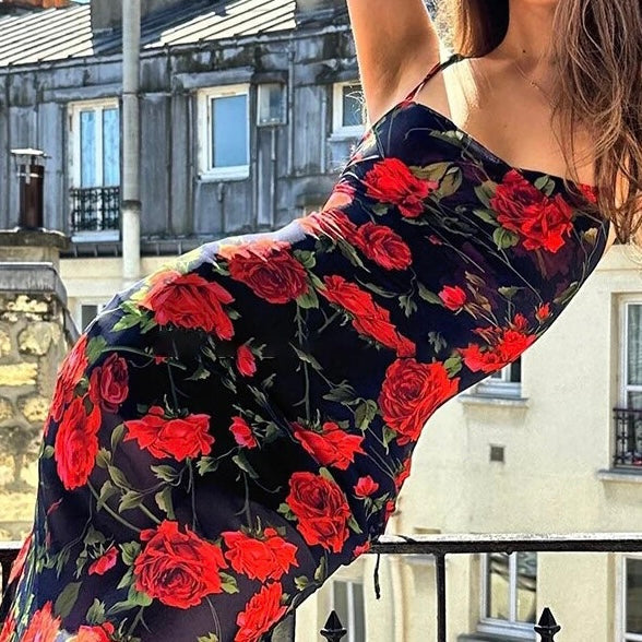 Isabella - Elegant blomstret underkjole med flæsede detaljer