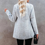 Dame Frakke - Struktureret Design - Standkrave - Mellemlang - Elegant og Varm