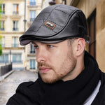 Devako FlatCap - Retro baret-hat i læder til mænd