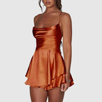 Isabella - Elegant rød satin skaterkjole