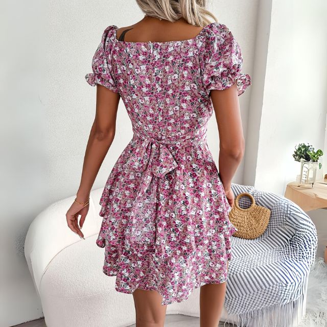 Lillian - sweetheart blomstret A-line kjole
