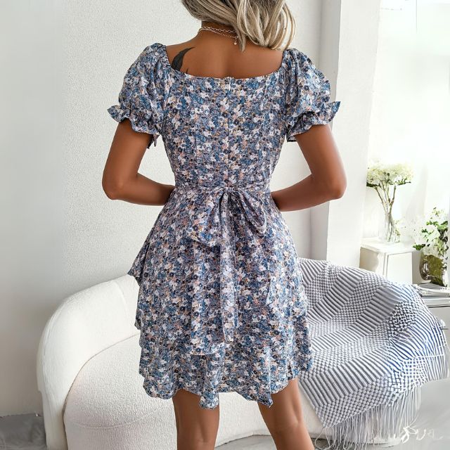 Lillian - sweetheart blomstret A-line kjole