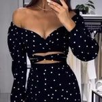 Juliette - Off-Shoulder Prikket Kjole med Slids foran