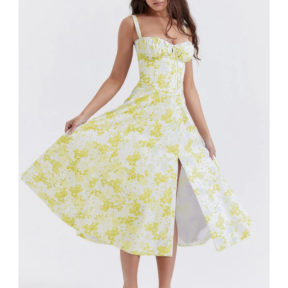 MODA elegant rød enkel behagelig sommerkjole