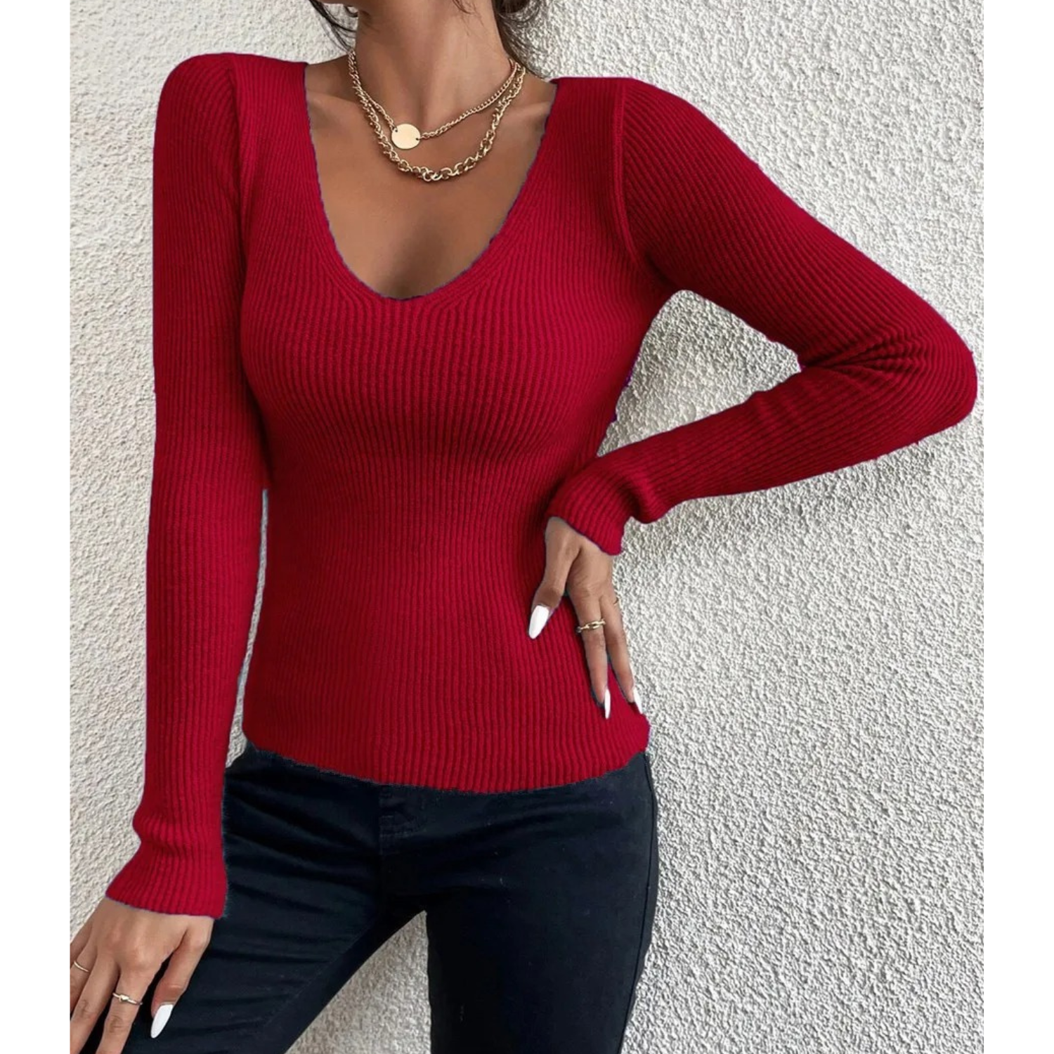 MODA khaki foret rund hals fleece dame langærmet t shirt