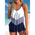 MODA sort patchwork frynse åndbar tankini