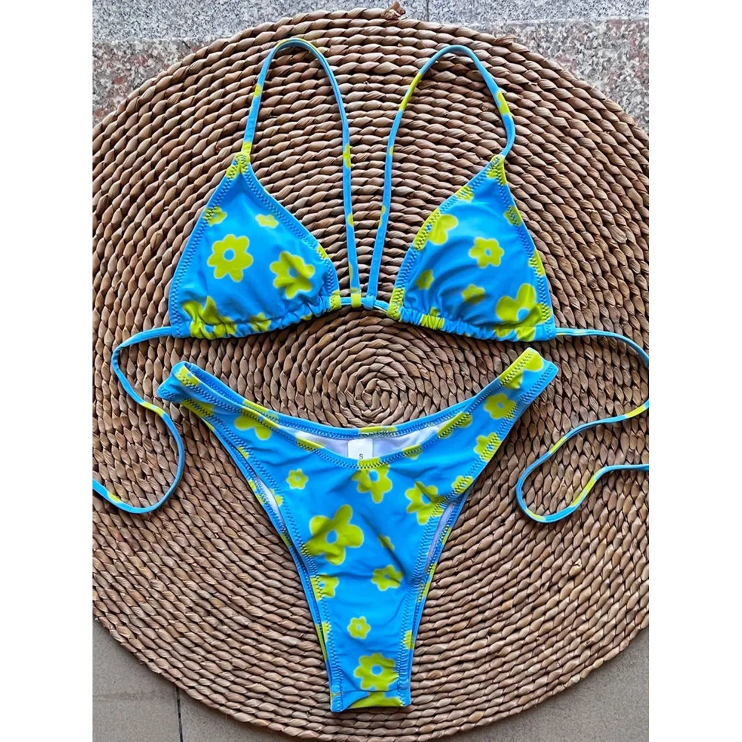 MODA Push up bh-pude halter string blomstret bikinier