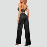 Luna - Sparkly Crop Top og bukser med høj talje