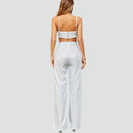 Luna - Sparkly Crop Top og bukser med høj talje