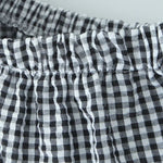 Fiona - lagdelt gingham midi-nederdel med flæsedetaljer