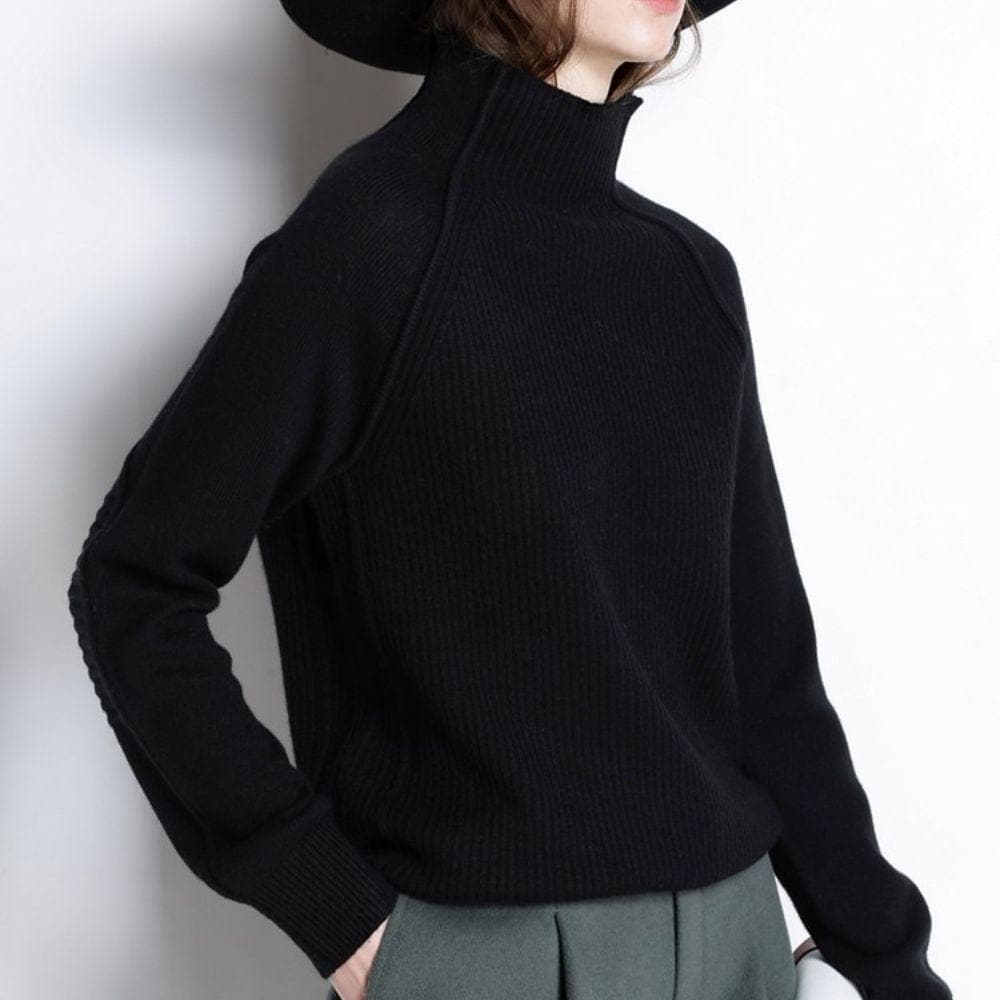 Dame Rullekrave Sweater - Blød Strik - Langærmet Komfortabel Pasform