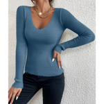 MODA khaki foret rund hals fleece dame langærmet t shirt