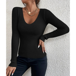MODA khaki foret rund hals fleece dame langærmet t shirt