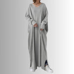 Aria - Lang Oversize Sweaterkjole i Oliven