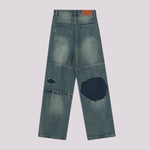 Catalina - Rippede jeans med frynsede patchwork