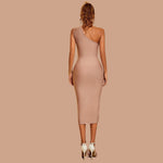 Seraphina - Asymmetrisk Bodycon-Kjole med Kontraststriber
