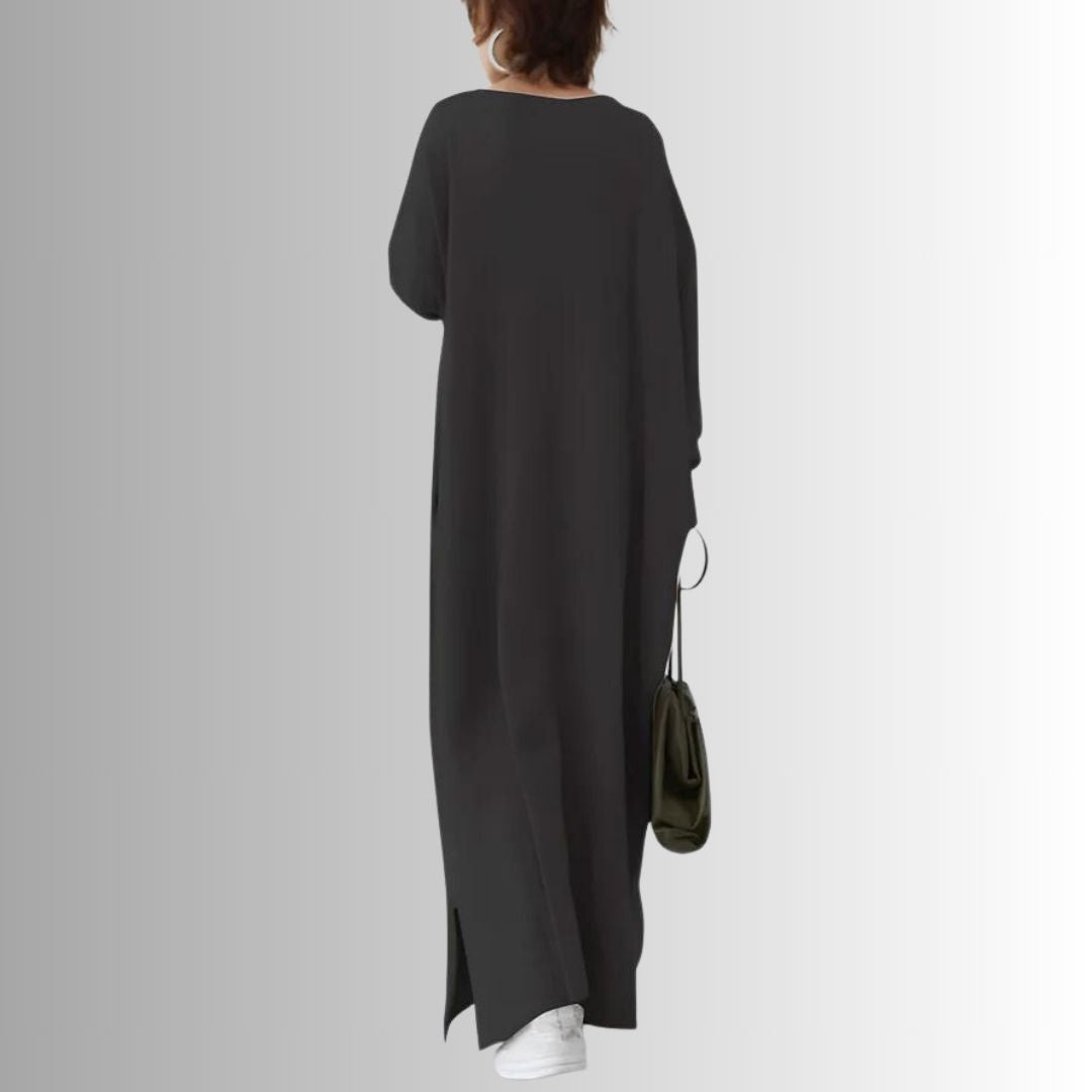 Aria - Lang Oversize Sweaterkjole i Oliven