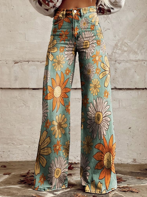 Vide Jeans | Mælkebøtteprint | Retro og Legende