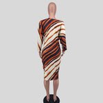 Cassandra - Tiger Stripe Off Shoulder Bodycon Kjole