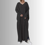 Aria - Lang Oversize Sweaterkjole i Oliven