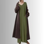 Aria - Lang Oversize Sweaterkjole i Oliven