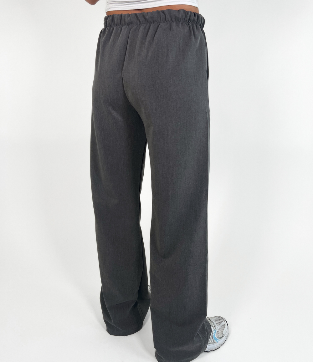 Bukser med brede ben | Grå | Polyester | Komfortabel og Moderne