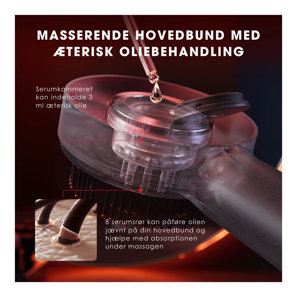 Brevo® Børste - Massage, nBrevo® Børste | Hårbørste - For Hovedbundsmassage og Forbedret Hårnæringæring & genopvækst
