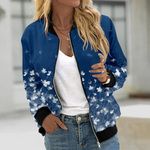 MODA Basic blomstermalet slank forårsjakke