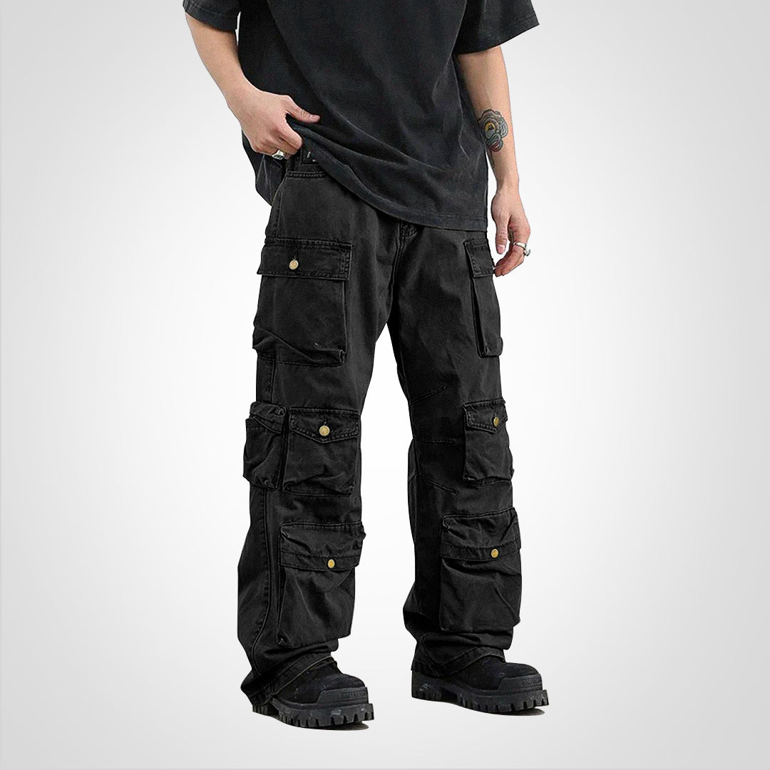 Harajuke Oversized cargo-bukser med flere lommer
