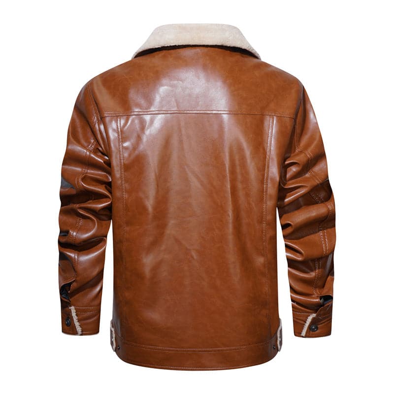 Herre Jakke - Sherpa Foret - Knaplukning - Klassisk Krave - Casual & Varm