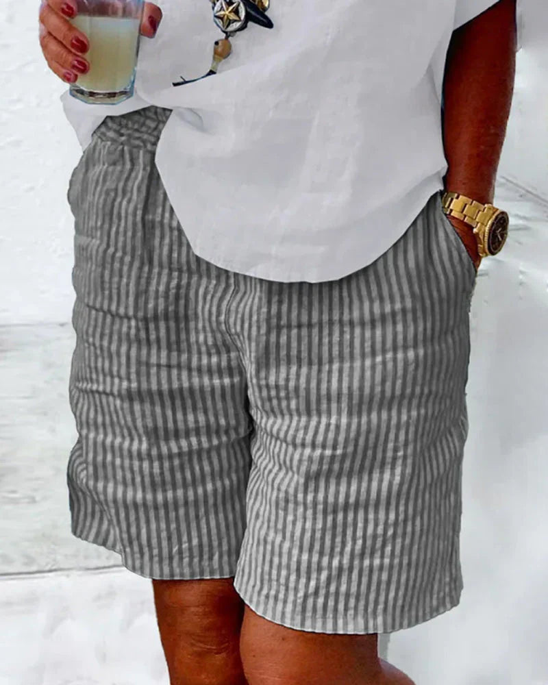 Clara - Stribede bomuldshorts