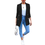 MODA Lange ærmer åben front dame blazer, kontor