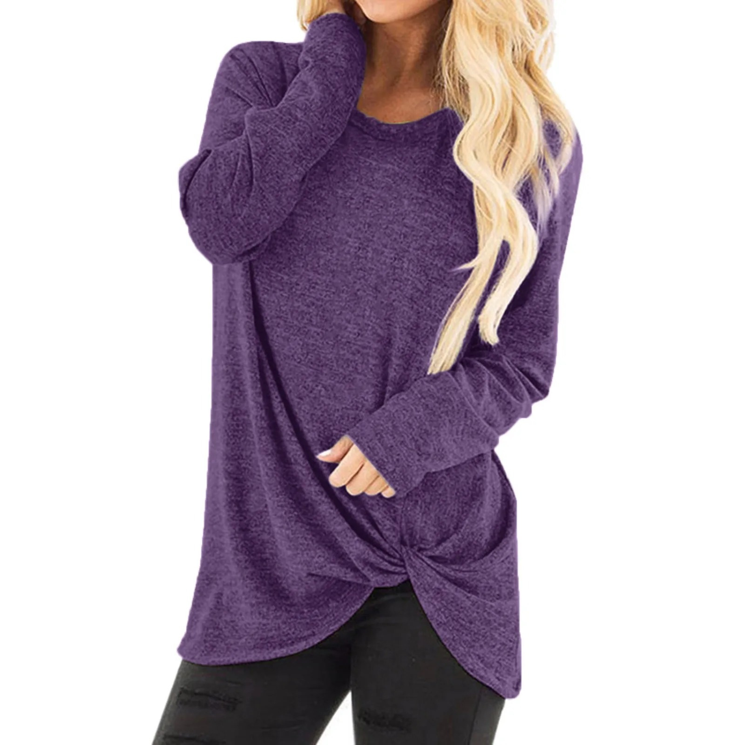 MODA brun åndbar komfortabel dame langærmet t shirt