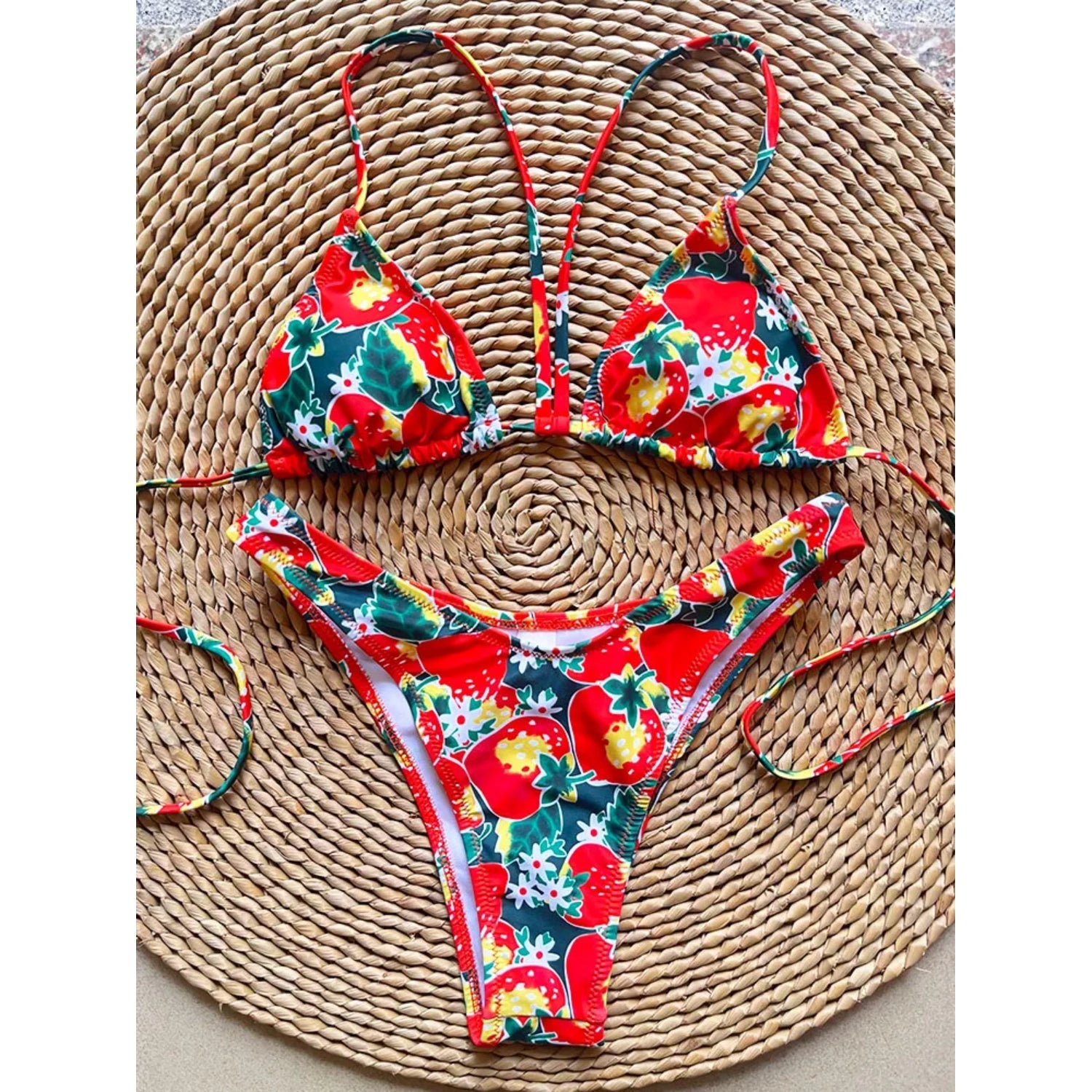 MODA Push up bh-pude halter string blomstret bikinier