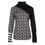 MODA forretningsmæssig stil elegant trykt lynlås dame bluse