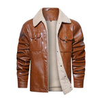 Herre Jakke - Sherpa Foret - Knaplukning - Klassisk Krave - Casual & Varm