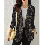 MODA Blomsterprint dame blazer, revers, lange ærmer, tynd jakke