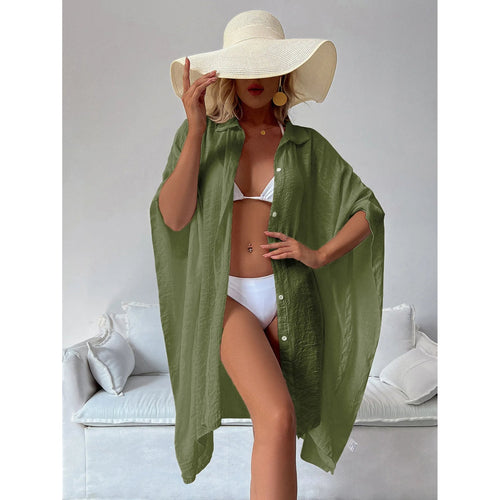 MODA Gul kimono med vendekrave og knap