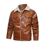 Herre Jakke - Sherpa Foret - Knaplukning - Klassisk Krave - Casual & Varm