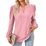 MODA Mode Broderi V-hals Lange Ærmer dame bluse