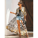 MODA Kimono med sort leopardprint og bælte
