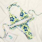 MODA Printed vut out bikinier med blomstret bh og lavtaljet g-streng