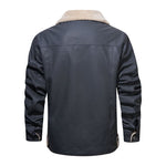 Herre Jakke - Sherpa Foret - Knaplukning - Klassisk Krave - Casual & Varm