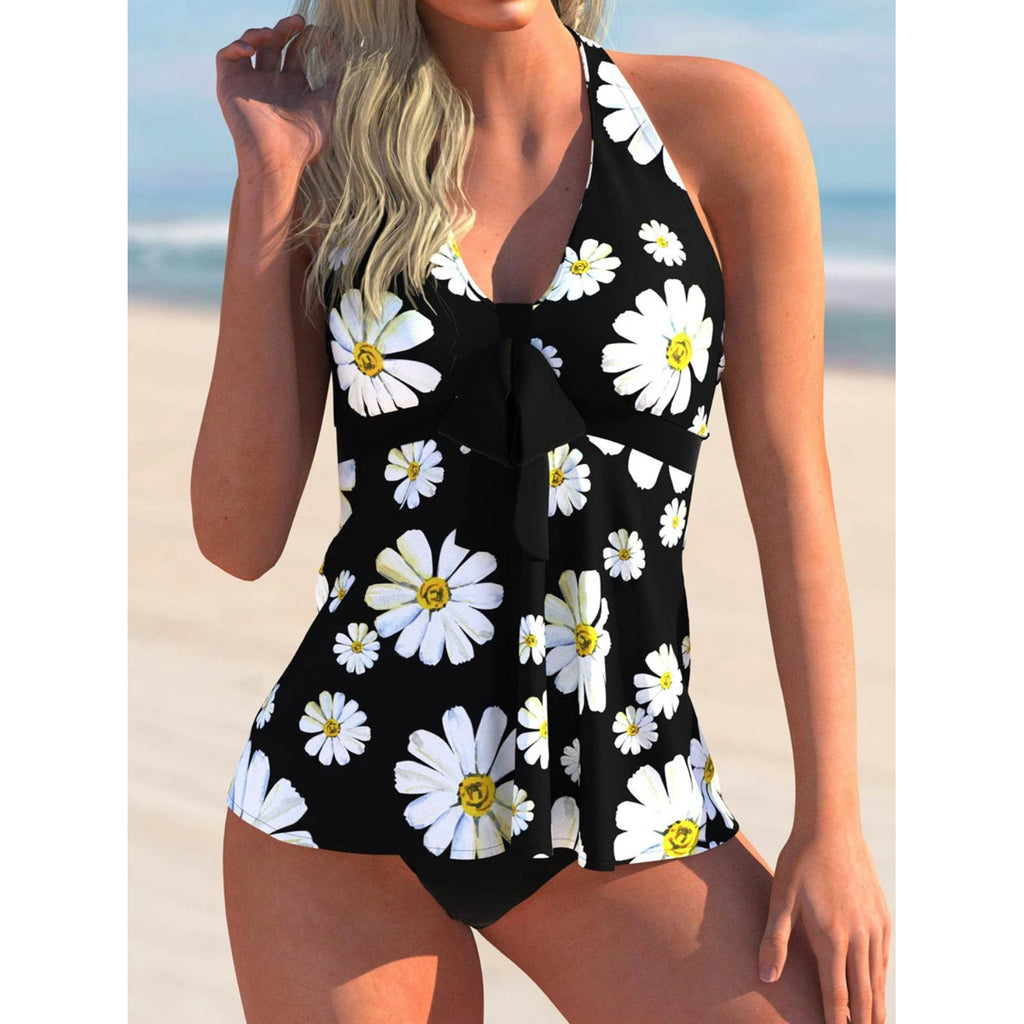 MODA blå printet letvægts tankini