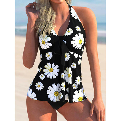 MODA blå printet letvægts tankini